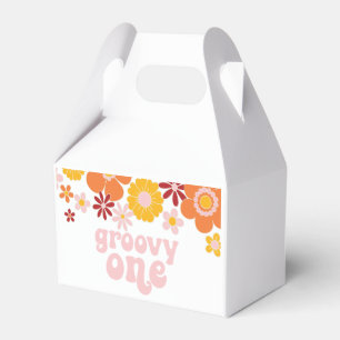 Groovy One Retro Floral 1st birthday Favour Box