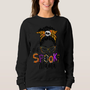 Groovy One Spooky Mama Messy Bun Women Witch Mum H Sweatshirt