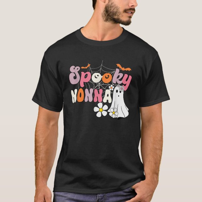 Groovy One Spooky Nonna Mama Grandma Witch Mum Hal T-Shirt (Front)
