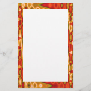 groovy orange border stationery