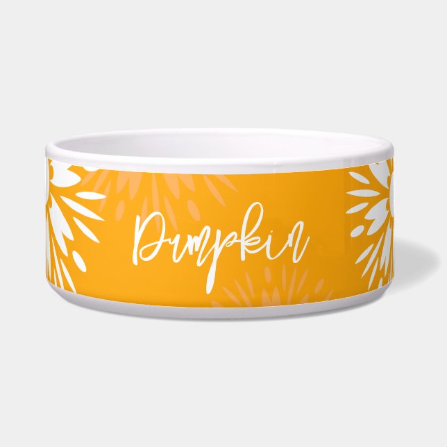 Groovy Orange Daisy Flower Retro Floral Pet Name  (Front)