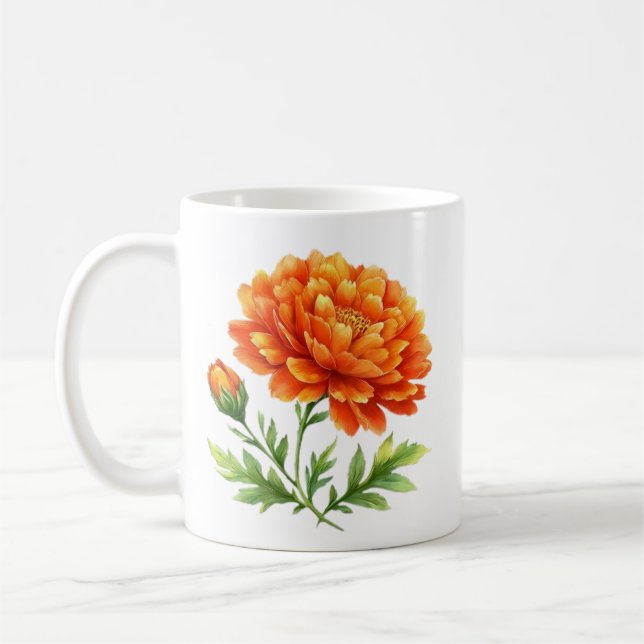 Groovy Orange floral beauty. Coffee Mug (Left)