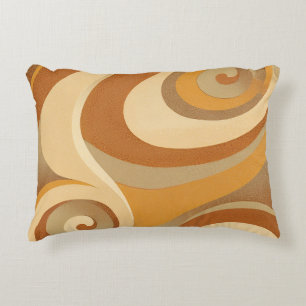 Groovy Orange Gold Brown Mid Century Modern Decorative Cushion