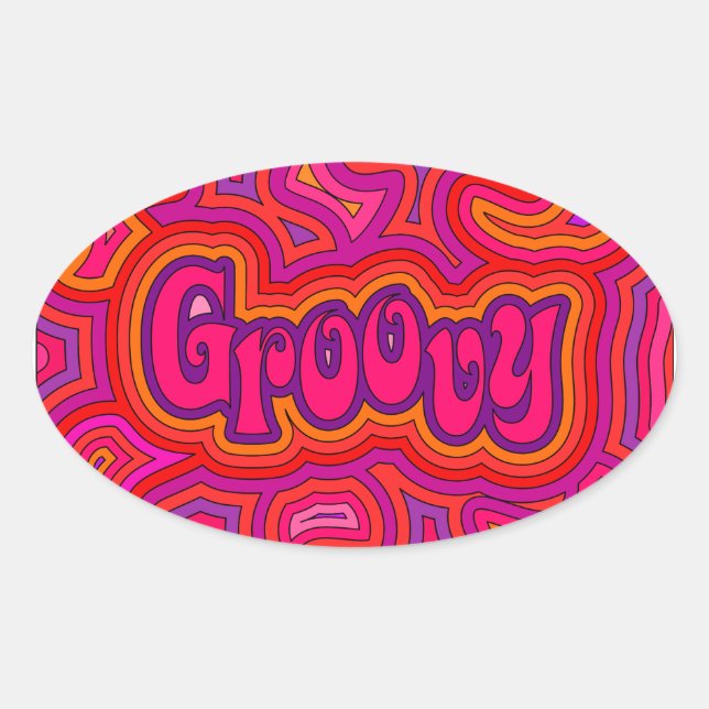 Groovy Oval Sticker (Front)