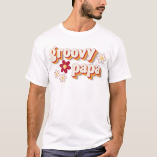 Groovy Papa T-Shirt   Retro Daisy Boho Birthday Pa