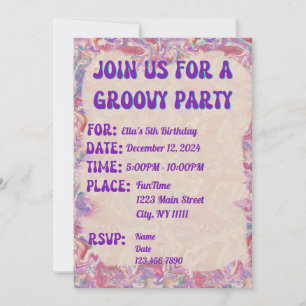 Groovy Party Invitation - 60s, 70s Themes