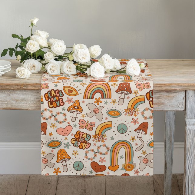 Groovy Pastel Runner 60s Terracotta Bloom Style (Groovy Pastel Runner 60s Terracotta Bloom Style)