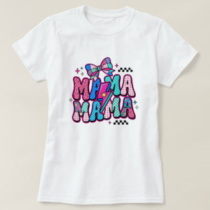 Groovy Patchwork Mama T-Shirt Leopard Polka Dot Gi