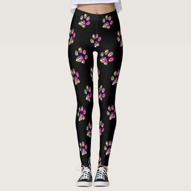 Groovy Paw Prints Leggings (Front)