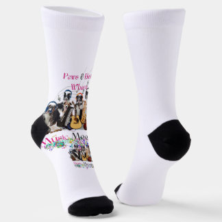 "Groovy Paws: Dogs Rocking to the Beat" It combin Socks
