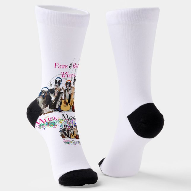 "Groovy Paws: Dogs Rocking to the Beat"  It combin Socks (Angled)