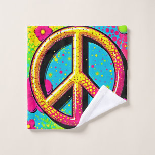 Groovy Peace Flower Power Bath Towel Set
