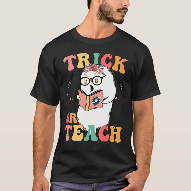 Groovy Peace Halloween Groovy Halloween Teachers T-Shirt (Front)