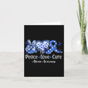 Groovy Peace Love Cure Blue Ribbon Ataxia Awarenes Card
