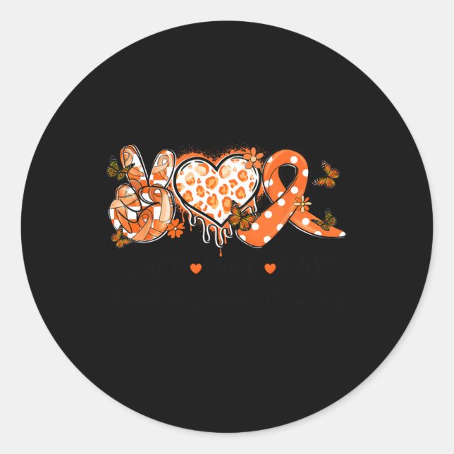 Groovy Peace Love Cure Multiple Sclerosis Awarenes Classic Round Sticker (Front)