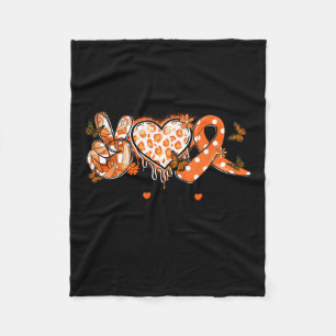 Groovy Peace Love Cure Multiple Sclerosis Awarenes Fleece Blanket