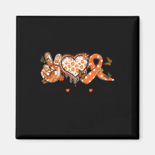 Groovy Peace Love Cure Multiple Sclerosis Awarenes Magnet