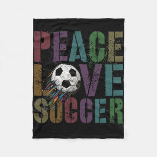 Groovy Peace Love Soccer Kickin' Ll Girls Mum Clea Fleece Blanket