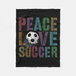 Groovy Peace Love Soccer Kickin' Ll Girls Mum Clea Fleece Blanket