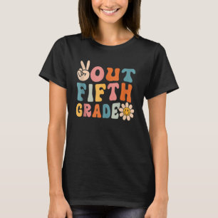 Groovy Peace Out Fifth Grade Last Day of School 5t T-Shirt