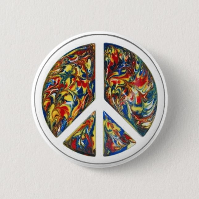 groovy peace sign 6 cm round badge (Front)
