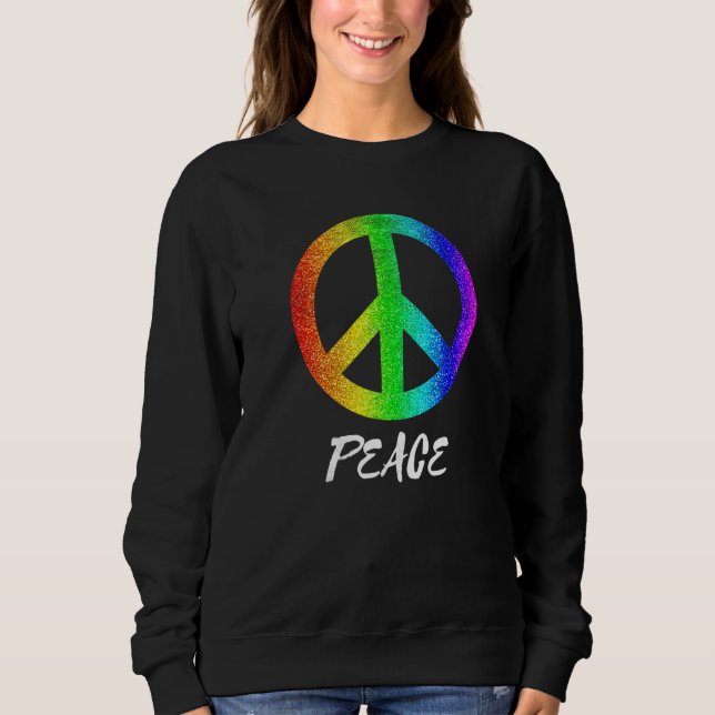 Groovy Peace Sign 70s Colourful Peace Symbol Freed Sweatshirt (Front)