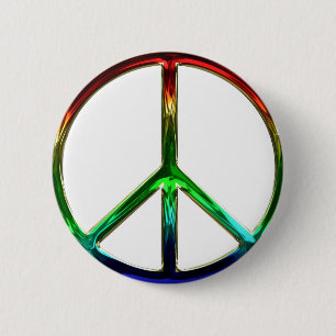 Groovy Peace Sign Button Pin