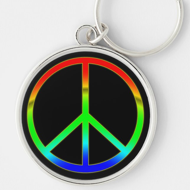 Groovy Peace Sign Keychain (Front)