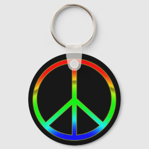 Groovy Peace Sign Keychain