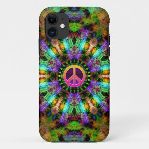 Groovy Peace Sign Rainbow Joy iPhone 11 Case