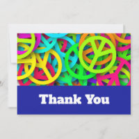 Groovy Peace Signs Rainbow Pattern Wedding