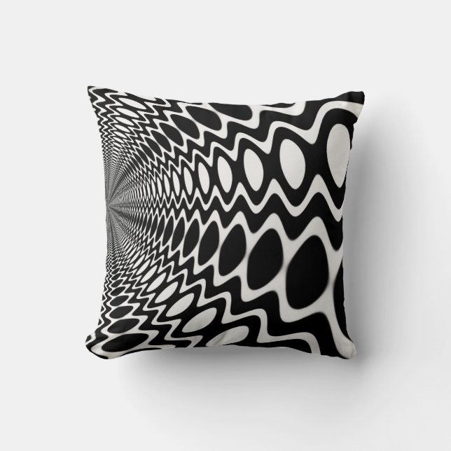 Groovy Peace Sound Waves Pattern Cushion (Front)