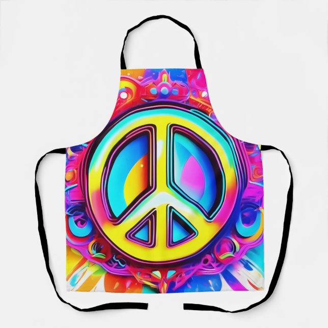 Groovy Peace Vibes Apron (Front)