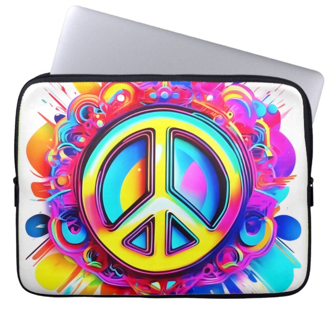 Groovy Peace Vibes Laptop Sleeve (Front)