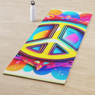 Groovy Peace Vibes Yoga Mat