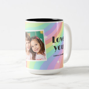 Groovy Photo Boho Rainbow Mothers day coffee mugs