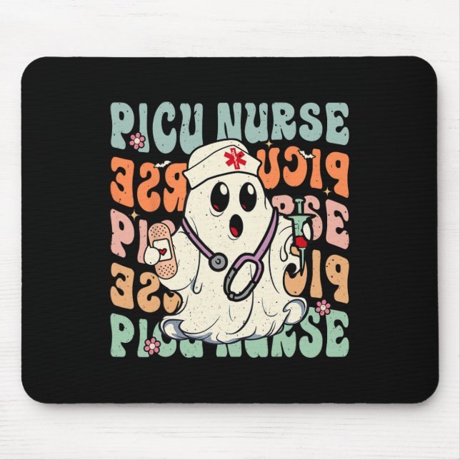 Groovy PICU Nurse Halloween Costume Peds Nurse  Mouse Pad (Front)
