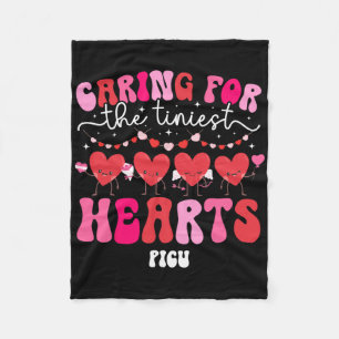 Groovy Picu Valentine Picu Nurse Valentines Day Pi Fleece Blanket