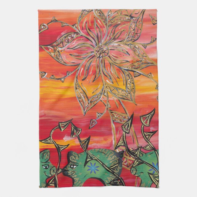 Groovy Pigs Kitchen Towel (Vertical)