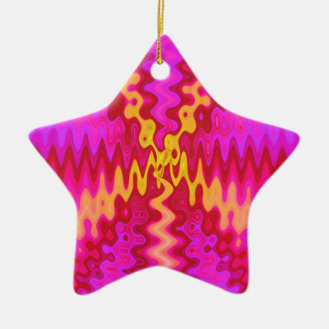 groovy pink ceramic ornament (Front)