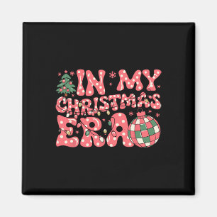 Groovy Pink In My Christmas Era Merry And Bright W Magnet