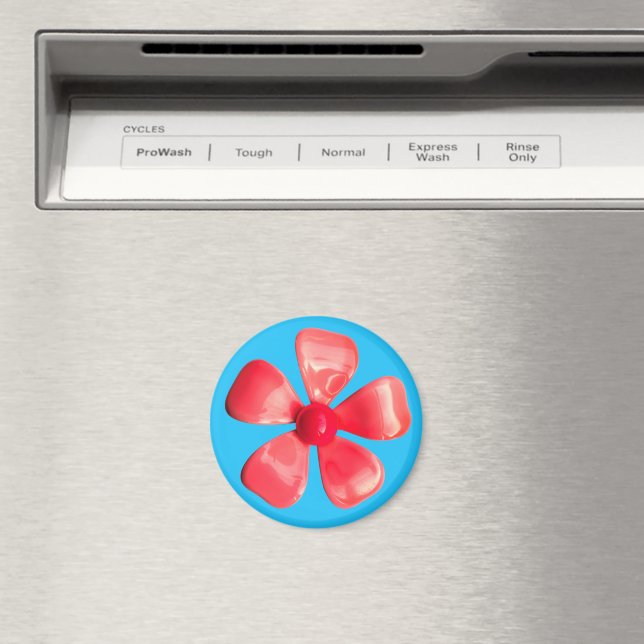 Groovy Pink MOD Hippie Daisy Flower Power Floral Magnet (In Situ (Dishwasher))