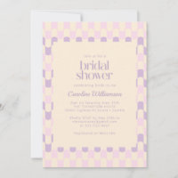 Groovy Pink Purple Retro Geometric Bridal Shower