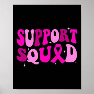Groovy Pink Warrior Breast Cancer Awareness Suppor Poster
