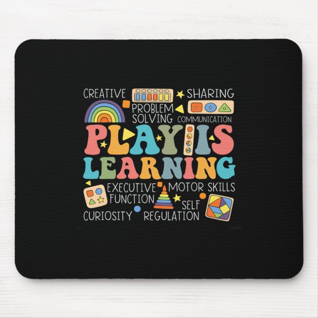 Groovy Play Is Learning Kindergarten Teacher Appre Mouse Pad (Front)