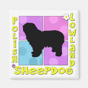 Groovy Polish Lowland Sheepdog Magnet