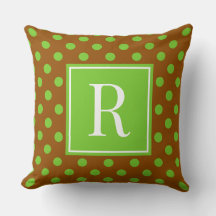 Groovy Polka Dot - Brown & Lime Green