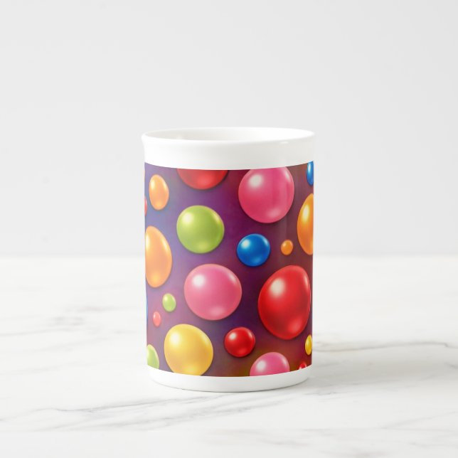 groovy polka dots  bone china mug (Front)