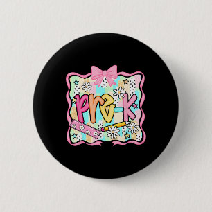 Groovy Pre-k Back To School First Day Of School Bo 6 Cm Round Badge