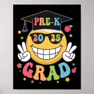 Groovy Pre-k Graduate Happy Graduation Cl Of 2025 Poster